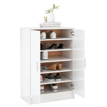 Shoe Cabinet High Gloss White | Stylish Storage Solution