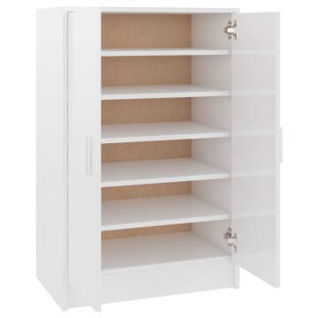 Shoe Cabinet High Gloss White | Stylish Storage Solution