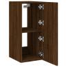 Stylish LED TV Wall Cabinets - Brown Oak (2 pcs) | HipoMarket UK