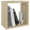 Wall Cube Shelves (6 pcs) - White & Sonoma Oak - 26x15x26 cm