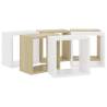 Wall Cube Shelves (6 pcs) - White & Sonoma Oak - 26x15x26 cm