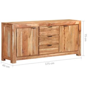 Solid Acacia Wood Sideboard - 175x40x75 cm | Hipo Market