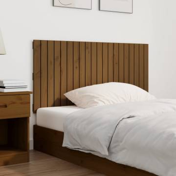 Elegant Honey Brown Wall Headboard - Solid Pine Wood