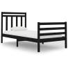 Black Solid Wood Bed Frame 75x190 cm - Small Single