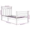 Black Solid Wood Bed Frame 75x190 cm - Small Single