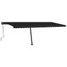 Manual Retractable Awning with LED – 600x350 cm Anthracite