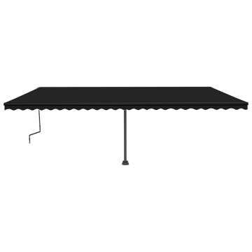 Manual Retractable Awning with LED – 600x350 cm Anthracite