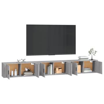 Wall-mounted TV Cabinets 3 pcs Grey Sonoma - Stylish Storage