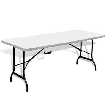 Folding Garden Table White 180x75 cm - Stylish & Durable