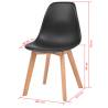 Elegant Black Plastic Dining Chairs - 4 pcs Set