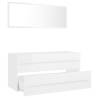 Stylish 2 Piece High Gloss White Bathroom Furniture Set