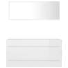 Stylish 2 Piece High Gloss White Bathroom Furniture Set