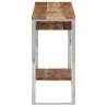 Elegant Silver Stainless Steel & Acacia Console Table | HipoMarket