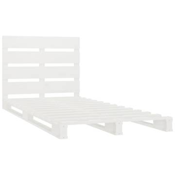 White Solid Pine Bed Frame 100x200 cm - Modern & Sturdy