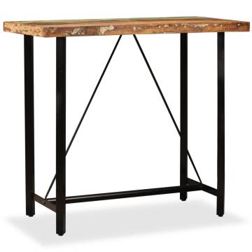 5 Piece Solid Reclaimed Wood Bar Set | Industrial Style