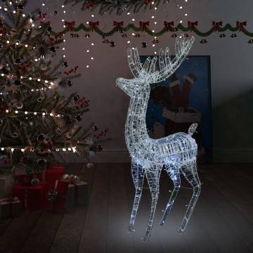 XXL Acrylic Christmas Reindeer with 250 LED Cold White Lights