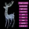 XXL Acrylic Christmas Reindeer with 250 LED Cold White Lights