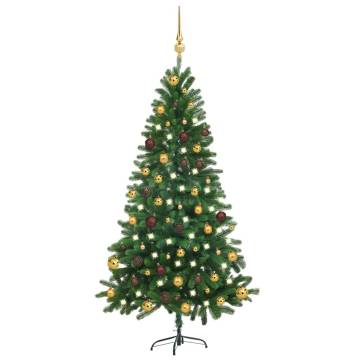 Artificial Pre-lit Christmas Tree with Ball Set - 150 cm Green