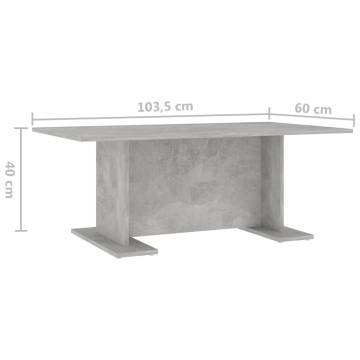 Modern Concrete Grey Coffee Table - 103.5x60x40 cm