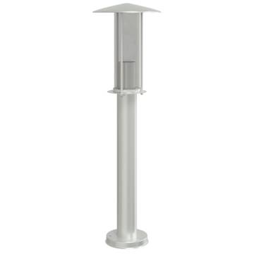 3pcs Outdoor Floor Lamps - Silver Stainless Steel | HipoMarket