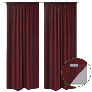 Bordeaux Energy-Saving Blackout Curtains - 2 pcs 140x245cm