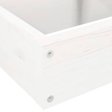 Garden Planter 4-Tier Solid Pine Wood - White | HipoMarket