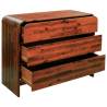 Solid Acacia Wood Chest of Drawers - 90x37x75 cm