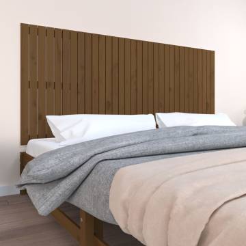 Honey Brown Wall Headboard | Solid Pine Wood | 204x3x90 cm