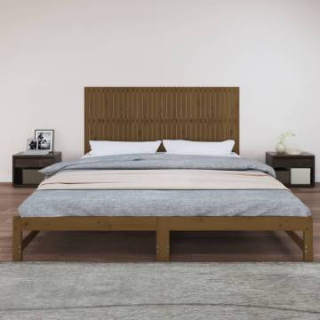 Honey Brown Wall Headboard | Solid Pine Wood | 204x3x90 cm