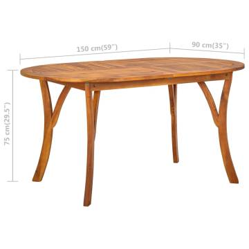 Garden Table 150x90 cm | Solid Acacia Wood - Hipomarket