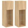 Stylish TV Cabinets with LED Lights - Sonoma Oak - 2 pcs