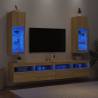 Stylish TV Cabinets with LED Lights - Sonoma Oak - 2 pcs