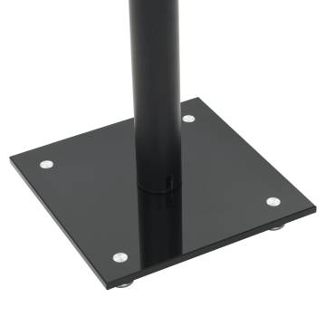 Speaker Stands - 2 pcs Tempered Glass Pillar Design in Black