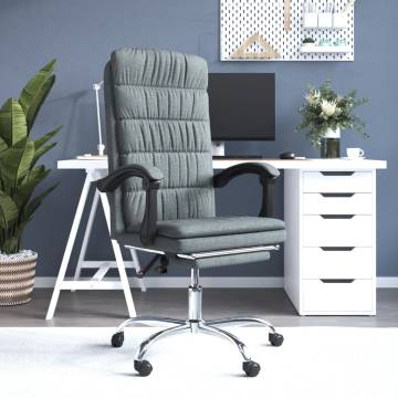 Reclining Office Chair Dark Grey Fabric - Comfort & Style