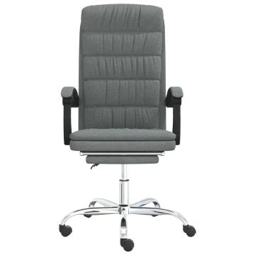 Reclining Office Chair Dark Grey Fabric - Comfort & Style