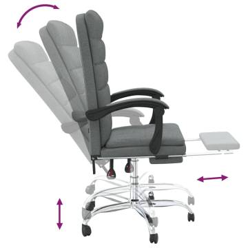 Reclining Office Chair Dark Grey Fabric - Comfort & Style