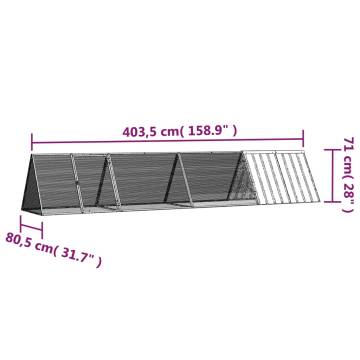 Rabbit Cage Anthracite - 403.5x80.5 cm Galvanised Steel