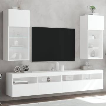 Stylish LED TV Cabinets - White, 2 pcs 40.5x30x90 cm