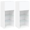 Stylish LED TV Cabinets - White, 2 pcs 40.5x30x90 cm