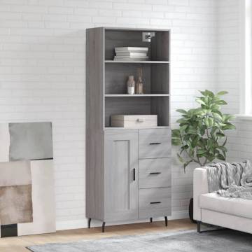 Elegant Highboard Grey Sonoma - Stylish Storage Solution