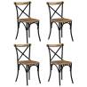 Cross Chairs 4 pcs Black Solid Mango Wood Quantity in Package 4 Material solid mango wood (black frame) 