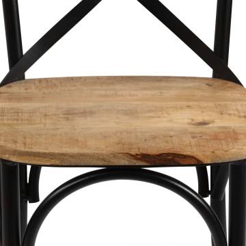 Cross Chairs Set of 4 - Black Solid Mango Wood | Hipo Market