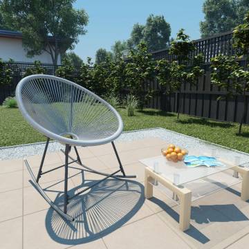 Outdoor Rocking Moon Chair - Grey Poly Rattan | HipoMarket