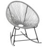 Outdoor Rocking Moon Chair - Grey Poly Rattan | HipoMarket