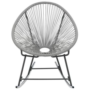 Outdoor Rocking Moon Chair - Grey Poly Rattan | HipoMarket