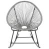 Outdoor Rocking Moon Chair - Grey Poly Rattan | HipoMarket