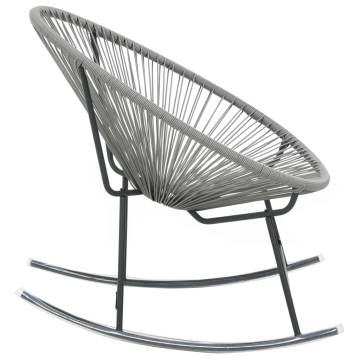 Outdoor Rocking Moon Chair - Grey Poly Rattan | HipoMarket