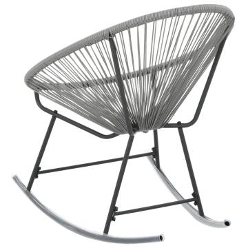 Outdoor Rocking Moon Chair - Grey Poly Rattan | HipoMarket