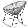 Outdoor Rocking Moon Chair - Grey Poly Rattan | HipoMarket