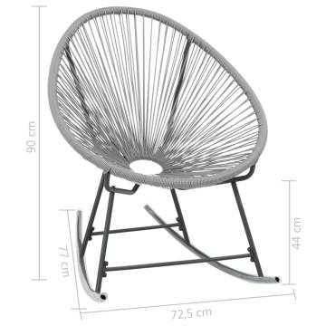 Outdoor Rocking Moon Chair - Grey Poly Rattan | HipoMarket